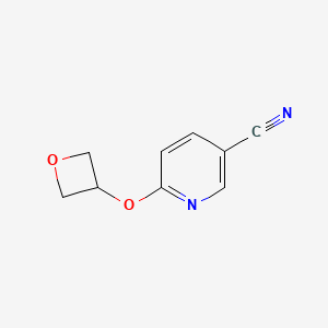 molecular formula C9H8N2O2 B2536370 6-(Oxetan-3-yloxy)pyridine-3-carbonitrile CAS No. 1600256-49-2