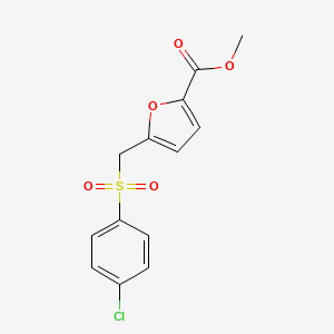 molecular formula C13H11ClO5S B2536376 Methyl 5-[(4-chlorophenyl)sulfonylmethyl]furan-2-carboxylate CAS No. 886498-59-5