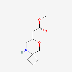 molecular formula C11H19NO3 B2536383 Ethyl 2-(8-oxa-5-azaspiro[3.5]nonan-7-yl)acetate CAS No. 2287340-55-8