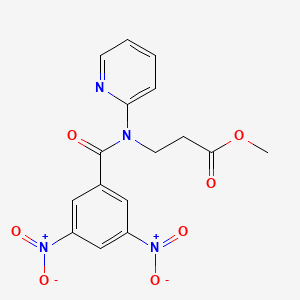 molecular formula C16H14N4O7 B2536387 methyl 3-[1-(3,5-dinitrophenyl)-N-(pyridin-2-yl)formamido]propanoate CAS No. 326617-59-8