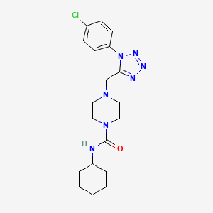 molecular formula C19H26ClN7O B2536389 4-((1-(4-chlorophenyl)-1H-tetrazol-5-yl)methyl)-N-cyclohexylpiperazine-1-carboxamide CAS No. 1049435-59-7