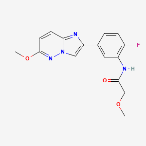 molecular formula C16H15FN4O3 B2536392 N-(2-氟-5-(6-甲氧基咪唑并[1,2-b]哒嗪-2-基)苯基)-2-甲氧基乙酰胺 CAS No. 953245-22-2