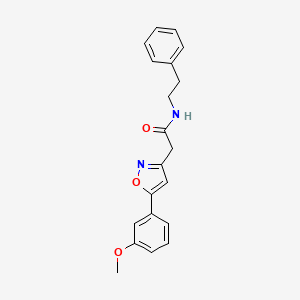 molecular formula C20H20N2O3 B2536395 2-(5-(3-methoxyphenyl)isoxazol-3-yl)-N-phenethylacetamide CAS No. 952985-82-9
