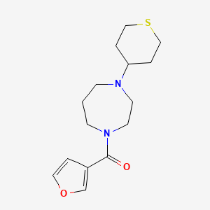 molecular formula C15H22N2O2S B2536401 Furan-3-yl-[4-(thian-4-yl)-1,4-diazepan-1-yl]methanone CAS No. 2310010-65-0