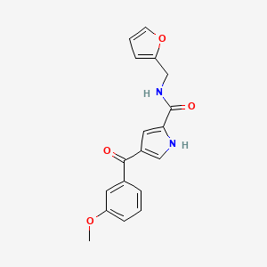 molecular formula C18H16N2O4 B2536402 N-(2-furylmethyl)-4-(3-methoxybenzoyl)-1H-pyrrole-2-carboxamide CAS No. 478078-79-4