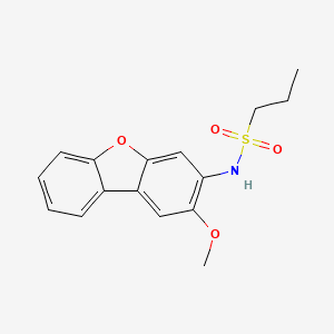 molecular formula C16H17NO4S B2536409 N-(2-甲氧基二苯并呋喃-3-基)丙烷-1-磺酰胺 CAS No. 863417-53-2