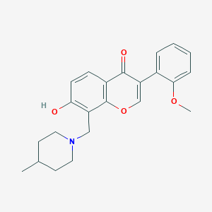 molecular formula C23H25NO4 B2536413 7-羟基-3-(2-甲氧基苯基)-8-[(4-甲基-1-哌啶基)甲基]-1-苯并吡喃-4-酮 CAS No. 303121-22-4