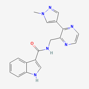 N-((3-(1-methyl-1H-pyrazol-4-yl)pyrazin-2-yl)methyl)-1H-indole-3-carboxamide
