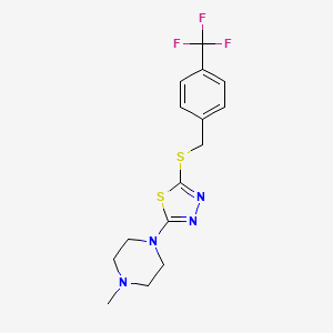 2-(4-Methylpiperazin-1-yl)-5-((4-(trifluoromethyl)benzyl)thio)-1,3,4-thiadiazole