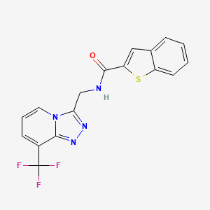 molecular formula C17H11F3N4OS B2536429 N-((8-(trifluoromethyl)-[1,2,4]triazolo[4,3-a]pyridin-3-yl)methyl)benzo[b]thiophene-2-carboxamide CAS No. 2034328-12-4