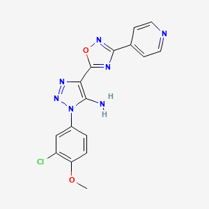 molecular formula C16H12ClN7O2 B2536431 3-(3-Chloro-4-methoxyphenyl)-5-(3-pyridin-4-yl-1,2,4-oxadiazol-5-yl)triazol-4-amine CAS No. 892768-42-2