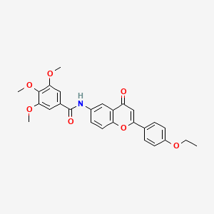 molecular formula C27H25NO7 B2536432 N-[2-(4-ethoxyphenyl)-4-oxo-4H-chromen-6-yl]-3,4,5-trimethoxybenzamide CAS No. 923194-27-8