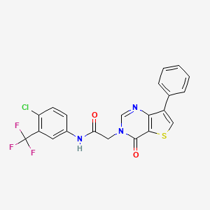 molecular formula C21H13ClF3N3O2S B2536441 N-[4-chloro-3-(trifluoromethyl)phenyl]-2-(4-oxo-7-phenylthieno[3,2-d]pyrimidin-3(4H)-yl)acetamide CAS No. 1105207-34-8