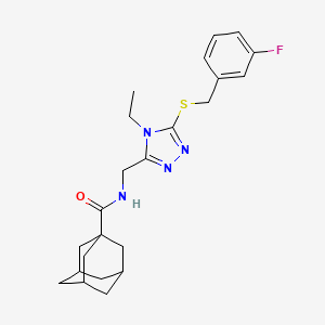molecular formula C23H29FN4OS B2536442 N-[[4-ethyl-5-[(3-fluorophenyl)methylsulfanyl]-1,2,4-triazol-3-yl]methyl]adamantane-1-carboxamide CAS No. 477304-62-4