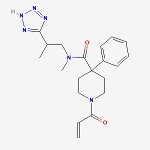 molecular formula C20H26N6O2 B2536444 N-Methyl-4-phenyl-1-prop-2-enoyl-N-[2-(2H-tetrazol-5-yl)propyl]piperidine-4-carboxamide CAS No. 2197705-00-1
