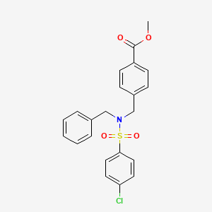 molecular formula C22H20ClNO4S B2536446 Methyl 4-({benzyl[(4-chlorophenyl)sulfonyl]amino}methyl)benzoate CAS No. 869775-77-9