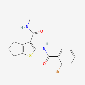 molecular formula C16H15BrN2O2S B2536449 2-[(2-bromobenzoyl)amino]-N-methyl-5,6-dihydro-4H-cyclopenta[b]thiophene-3-carboxamide CAS No. 893093-20-4