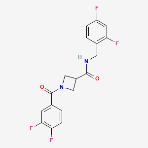 molecular formula C18H14F4N2O2 B2536454 1-(3,4-difluorobenzoyl)-N-(2,4-difluorobenzyl)azetidine-3-carboxamide CAS No. 1334375-30-2