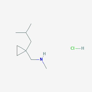 molecular formula C9H20ClN B2536456 1-(1-Isobutylcyclopropyl)-N-methylmethanamine hydrochloride CAS No. 2155853-05-5