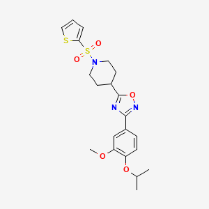 4-{3-[3-METHOXY-4-(PROPAN-2-YLOXY)PHENYL]-1,2,4-OXADIAZOL-5-YL}-1-(THIOPHENE-2-SULFONYL)PIPERIDINE