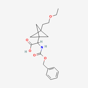 molecular formula C19H25NO5 B2536459 2-[3-(2-Ethoxyethyl)-1-bicyclo[1.1.1]pentanyl]-2-(phenylmethoxycarbonylamino)acetic acid CAS No. 2287267-49-4