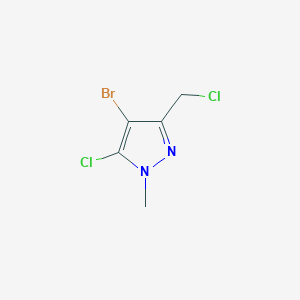 molecular formula C5H5BrCl2N2 B2536460 4-溴-5-氯-3-(氯甲基)-1-甲基-1H-吡唑 CAS No. 2193060-84-1