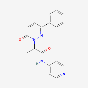 molecular formula C18H16N4O2 B2536464 2-(6-oxo-3-phenylpyridazin-1(6H)-yl)-N-(pyridin-4-yl)propanamide CAS No. 1203262-33-2