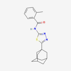 molecular formula C20H23N3OS B2536465 N-[5-(1-adamantyl)-1,3,4-thiadiazol-2-yl]-2-methylbenzamide CAS No. 392240-91-4