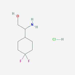 molecular formula C8H16ClF2NO B2536469 2-氨基-2-(4,4-二氟环己基)乙醇；盐酸盐 CAS No. 2413876-43-2