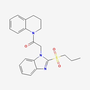 molecular formula C21H23N3O3S B2536485 1-(3,4-dihydroquinolin-1(2H)-yl)-2-(2-(propylsulfonyl)-1H-benzo[d]imidazol-1-yl)ethanone CAS No. 886904-58-1