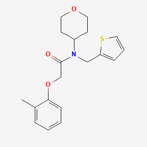 molecular formula C19H23NO3S B2536487 N-(tetrahydro-2H-pyran-4-yl)-N-(thiophen-2-ylmethyl)-2-(o-tolyloxy)acetamide CAS No. 1797182-28-5