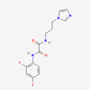molecular formula C14H14F2N4O2 B2536489 N'-(2,4-二氟苯基)-N-[3-(1H-咪唑-1-基)丙基]乙二酰胺 CAS No. 898356-89-3