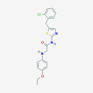 molecular formula C20H20ClN3O2S B253649 N-[5-(2-chlorobenzyl)-1,3-thiazol-2-yl]-N~2~-(4-ethoxyphenyl)glycinamide 