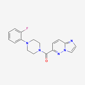 molecular formula C17H16FN5O B2536493 1-(2-Fluorophenyl)-4-{imidazo[1,2-b]pyridazine-6-carbonyl}piperazine CAS No. 2415622-27-2