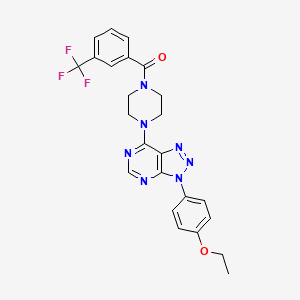 molecular formula C24H22F3N7O2 B2536498 (4-(3-(4-ethoxyphenyl)-3H-[1,2,3]triazolo[4,5-d]pyrimidin-7-yl)piperazin-1-yl)(3-(trifluoromethyl)phenyl)methanone CAS No. 920417-94-3