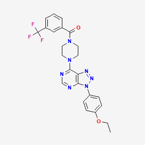 molecular formula C24H22F3N7O2 B2536498 （4-（3-（4-乙氧基苯基）-3H-[1,2,3]三唑并[4,5-d]嘧啶-7-基）哌嗪-1-基）（3-（三氟甲基）苯基）甲酮 CAS No. 920417-94-3