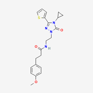 molecular formula C21H24N4O3S B2536502 N-(2-(4-环丙基-5-氧代-3-(噻吩-2-基)-4,5-二氢-1H-1,2,4-三唑-1-基)乙基)-3-(4-甲氧基苯基)丙酰胺 CAS No. 1448077-93-7