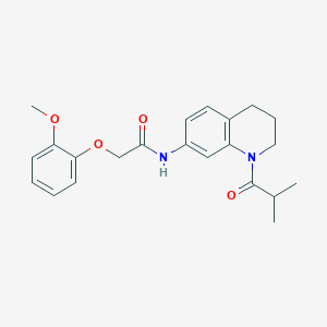molecular formula C22H26N2O4 B2536504 N-(1-isobutyryl-1,2,3,4-tetrahydroquinolin-7-yl)-2-(2-methoxyphenoxy)acetamide CAS No. 1005301-86-9