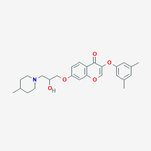 molecular formula C26H31NO5 B253651 3-(3,5-Dimethylphenoxy)-7-[2-hydroxy-3-(4-methylpiperidin-1-yl)propoxy]chromen-4-one 