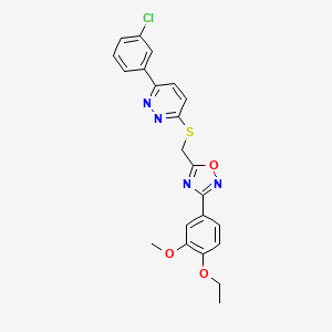 molecular formula C22H19ClN4O3S B2536511 3-(3-氯苯基)-6-({[3-(4-乙氧基-3-甲氧基苯基)-1,2,4-恶二唑-5-基]甲基}硫烷基)哒嗪 CAS No. 1114945-25-3