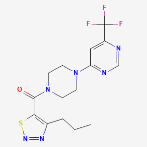 molecular formula C15H17F3N6OS B2536512 (4-Propyl-1,2,3-thiadiazol-5-yl)(4-(6-(trifluoromethyl)pyrimidin-4-yl)piperazin-1-yl)methanone CAS No. 2034600-34-3