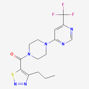 molecular formula C15H17F3N6OS B2536512 (4-丙基-1,2,3-噻二唑-5-基)(4-(6-(三氟甲基)嘧啶-4-基)哌嗪-1-基)甲酮 CAS No. 2034600-34-3