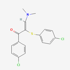 molecular formula C17H15Cl2NOS B2536513 (Z)-1-(4-chlorophenyl)-2-(4-chlorophenyl)sulfanyl-3-(dimethylamino)prop-2-en-1-one CAS No. 263869-24-5