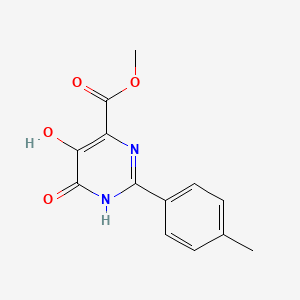 molecular formula C13H12N2O4 B2536524 5,6-Dihydroxy-2-p-tolyl-pyrimidine-4-carboxylic acid methyl ester CAS No. 519032-06-5