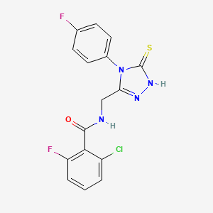 molecular formula C16H11ClF2N4OS B2536526 2-氯-6-氟-N-[[4-(4-氟苯基)-5-硫代-1H-1,2,4-三唑-3-基]甲基]苯甲酰胺 CAS No. 391887-10-8