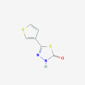 molecular formula C6H4N2OS2 B2536527 5-Thiophen-3-yl-3H-1,3,4-thiadiazol-2-one CAS No. 1694143-69-5