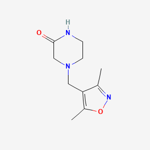 molecular formula C10H15N3O2 B2536534 4-((3,5-Dimethylisoxazol-4-yl)methyl)piperazin-2-one CAS No. 1110821-59-4