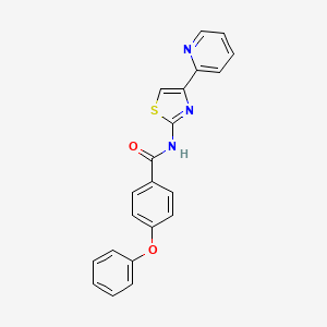 molecular formula C21H15N3O2S B2536537 4-phenoxy-N-(4-(pyridin-2-yl)thiazol-2-yl)benzamide CAS No. 361479-22-3