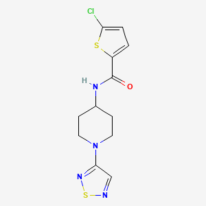 molecular formula C12H13ClN4OS2 B2536539 N-(1-(1,2,5-thiadiazol-3-yl)piperidin-4-yl)-5-chlorothiophene-2-carboxamide CAS No. 2034608-61-0