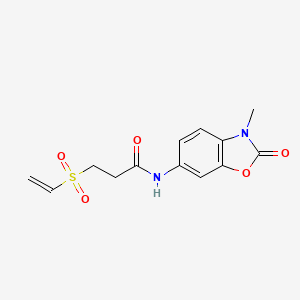 molecular formula C13H14N2O5S B2536540 3-Ethenylsulfonyl-N-(3-methyl-2-oxo-1,3-benzoxazol-6-yl)propanamide CAS No. 2224457-90-1